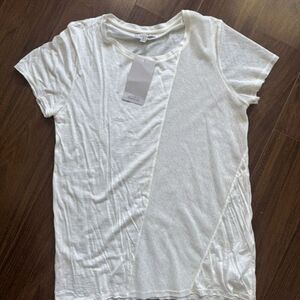 Zara M white cream mesh shirt sleeve shirt